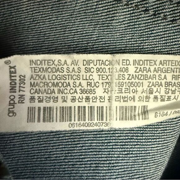 Zara Basic Z1975 Denim Blue Jeans with Distressed Hem and Pom Poms - Picture 5 of 10